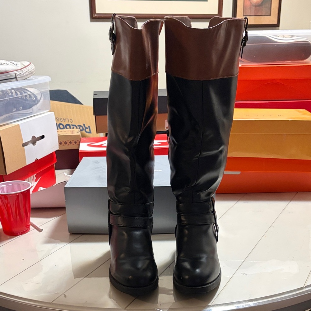 Cloudwalkers Black and Brown Over the Knee Boots